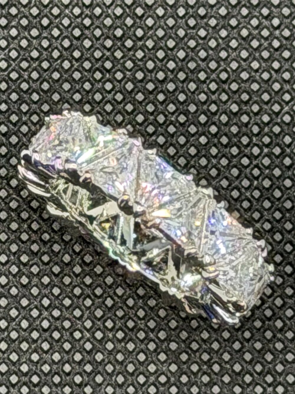 New CZ Silver Trillium Eternity Band, Size 8